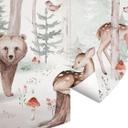 Animales del bosque en otoño - Kvilis - Redondo - Autoadhesivo/no tejido