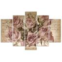 5 stykke lærred print Pink Roses blomster