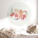 Girl Power Flowers Statement Wallsticker - rund