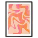 Póster Ondas abstractas en naranja-rosa - Bloom