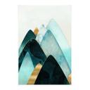 Póster de tela Montañas abstractas en dorado y azul - SpaceFrog Designs