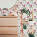 Tapet med mønster - akvarelblomster 04 - pink