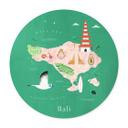 Plakat Kort over Bali - Rivers