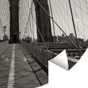 Fotomural Puente de Brooklyn perspectiva - Redondo - Papel pintado autoadhesivo/no tejido
