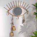Wandspiegel Goldenes Auge mit Haken - Metall, Goldoptik - 60x42x5 cm