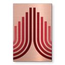 Geborsteld Alu-Dibond met goud-, zilver- & kopereffect - Grafische retro bogen - Costa
