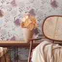 blomstertapet abstrakt hvid violet - blomstertapet - naturligt stuetapet