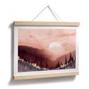 Póster de una puesta de sol rosa sobre el bosque - SpaceFrog Designs