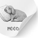 Wallsticker mandagshumør - Kanin mandag morgen - Korenkova - Runde