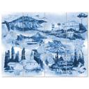 Azulejos Adhesivos paisajes en azul - lote de 12