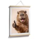 Glad Capybara-plakat med tommelfingre op
