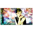 3 stykke lærredstryk, Audrey Hepburn farve