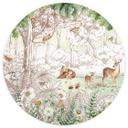 Fototapet - Rundt Kikki Belle - Forest Friends Spring - vliesetapet/selvklæbende non-woven tapet