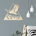 Decoración en madera triángulo - Águila sobre las montañas - Álamo