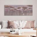 Wanddecoratie lotusbloemen met zwaan in het water in oudroze - Ms Tiff - Alu-Dibond Panorama