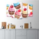 5 stykke lærredsprint Candy Cupcakes
