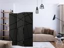 Screen room divider - Mørkt edderkoppespind, 3-delt