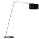 Bogenstandleuchte Alisa, gold, 192,5 x 160 cm, Textil Lampe