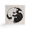 Træ dekoration blok Katte Ying & Yang - Tunaboylu