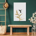 Lienzo Orara Studio - Colibrí y Flor - planta dorada