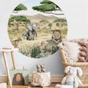 Sticker mural rond Kikki Belle - La savane