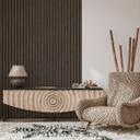 3D træpaneler non-woven tapet - Skandinavisk tapet med lameller af A.S. Creation Brown Black