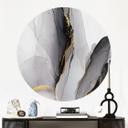 Vinilo decorativo Composición abstracta en dorado y gris - Shelest - Redondo