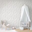 Børnetapet, non-woven tapet med illustration Kids Walls hvid, pink 