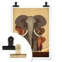 Plakat - Braun - Elephants