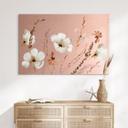 Geborsteld Alu-Dibond met goud-, zilver- & kopereffect - Tere aquarelbloemen