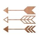 Décoration en bois - Flèches (3 pièces) - Placage d'acajou