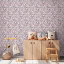 Papel pintado de muestra floral rosa violeta - pájaros y flores