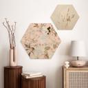 Sekskantet træ Boho-illustration med blomster og frugter - UN Designs