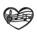 Decoración acrílica corazón musical