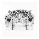 Póster de tela Lindo gato con patas de corazón - Korenkova - Cuadrado