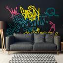 Fototapet Graffiti Subway Black Coloured 3,75 x 2,50 m - street art Ikke-vævet tapet urban