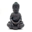 Meditative Deko Buddha Statue sitzend Bronze-Optik - 19x31 cm