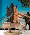 LondonBridge arkitektonisk tapet i blåbeige - non-woven tapet Designwalls 2 - 2,55 x 3,5 m