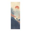 Stofbillede Solopgang over pagoden - Roze | Vintage Art Japan - Panorama