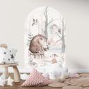 Wallsticker rundbuevægpanel dyrevenner i skoven - Kvilis - bred