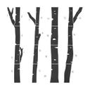 XXL panel de pared de madera de abedul bosque (4 partes) - MDF