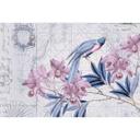 Livingwalls papier peint photo ARTist Bird Discovery avec fleur oiseaux et carte du monde bleu