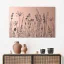 Geborsteld Alu-Dibond met goud-, zilver- & kopereffect - Veldbloemen illustratie