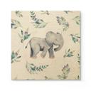 Cuadro de madera Lindo bebé elefante entre ramas boho - Diseños ONU - Cuadrado