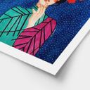 Póster mujer con colibrí en la noche estrellada - Hülya