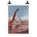 Póster En el país de los dinosaurios - Marrón