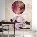 Tapet med marmor- og cirkelmotiv - non-woven tapet rosa guld - moderne stue tapet