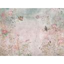 Vintage blomster og fugle tapet - nonwoven tapet med naturmotiver i pastelfarver - romantisk