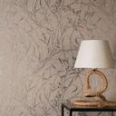Ikke-vævet tapet Fee Wild Free brun beige sort metallic - græsser vilde blomster stue gang