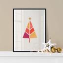 Póster Kubistika - Colorido árbol de Navidad
